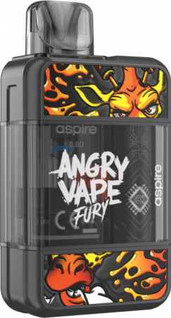 POD-система Brusko Angry Vape Fury (Чёрный, 650 mAh, 15 W, 4,5 мл, Датчик затяжки)
