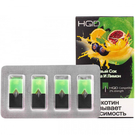 Картридж HQD 4шт (для JUUL) (Гранатовый сок смородина и лимон)