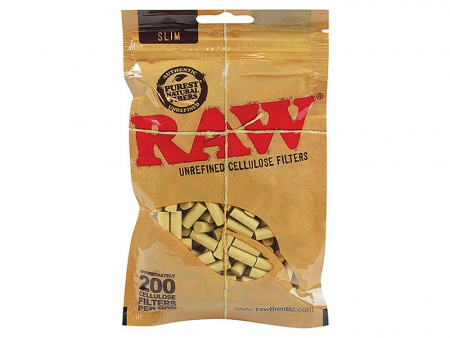 Фильтры для самокруток RAW Cellulose Slim 200 штук