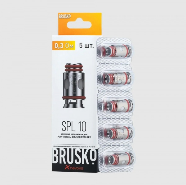 Испаритель BRUSKO Nevoks FEELIN SPL-10, 0.3 Ом 1/5 Испаритель BRUSKO Nevoks FEELIN SPL-10, 0.3 Ом 1/5
